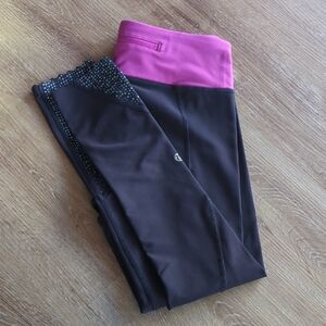 Lululemon Tight Stuff Tight Reflective Naval Blue Ultra Violet Zip 6